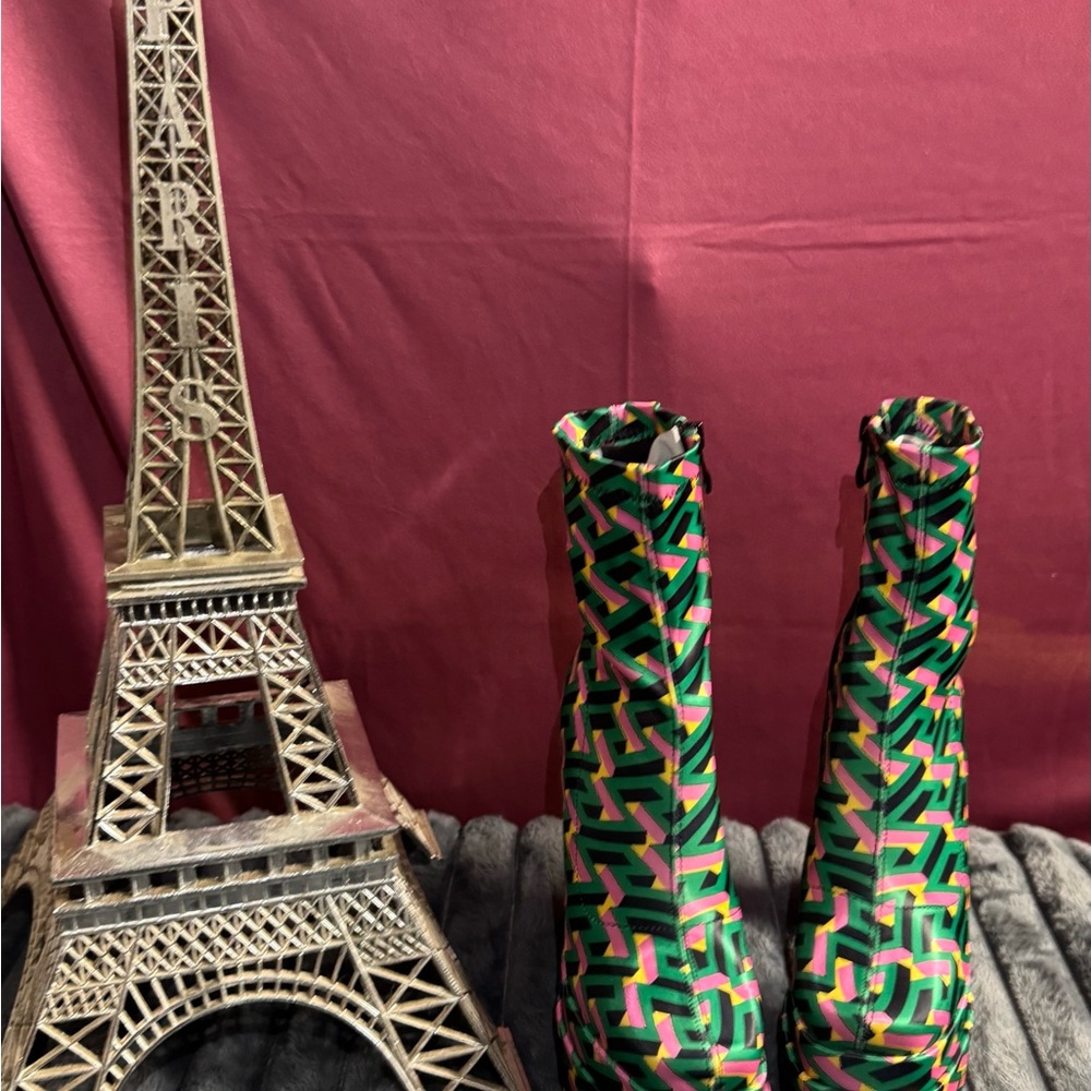 Glaze Multicolor Geometric Heeled Boots